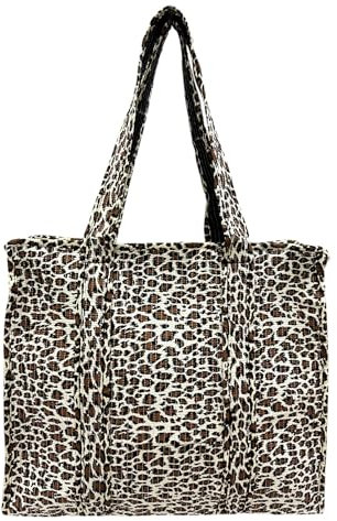 J26 Leopard Stoff Tasche Shopper Schultertasche Henkeltasche Tote Bag Vlies Leo (M3)