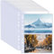 Pack de 50 Housses A4 pour Photos avec 200 Compartiments pour Classeurs 2/3/4 Anneaux, pochette plastique carte avec 2 Compartiments, Pages de Rechargement pour Albums Photo (219x152 mm).