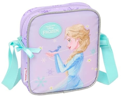 safta FROZEN SPIRIT Kleine Umhängetasche für Kinder, ideal für Kinder von 5 bis 14 Jahren, bequem und vielseitig, Qualität und Widerstandsfähigkeit, 16 x 4 x 18 cm, Lila, M, Casual