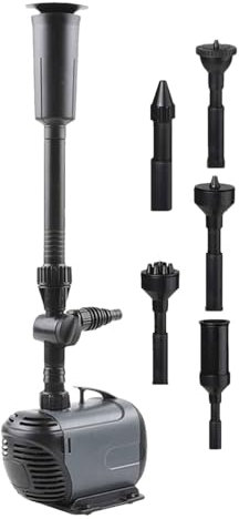 Bomba De Filtro De Fuente - Bomba Sumergible Al Aire Libre Ajustable, Fuente De Acero Inoxidable Para Piscinas Y Estanques | Bomba De Cascada De 3 Boqueros Con Kit De Filtro Para Jardín Y Uso Al Aire