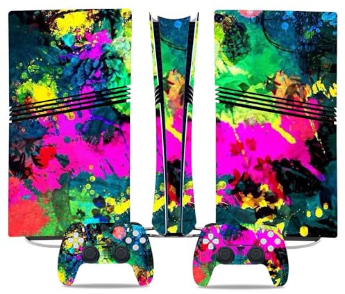 Antiarañazos para PS5 Pro Skin Disc Edition & para PS5 Pro Skin Digital Edition Consola Mando Cubierta Vinilo Fundas Compatible Resistente Arañazos 73973 Sin Espuma(Digital Edition)