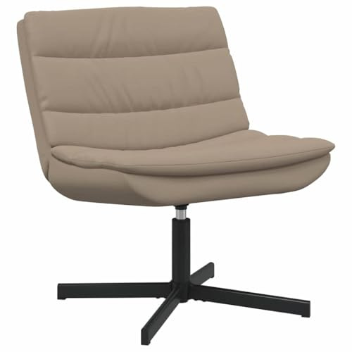 vidaXL Swivel Chair Cappuccino 63 x 75 x 76 cm PU, Living Room Seating, Modern Swivel Chair, Ergonomic PU, Adjustable Rotating Lounge, Chic Functional Design
