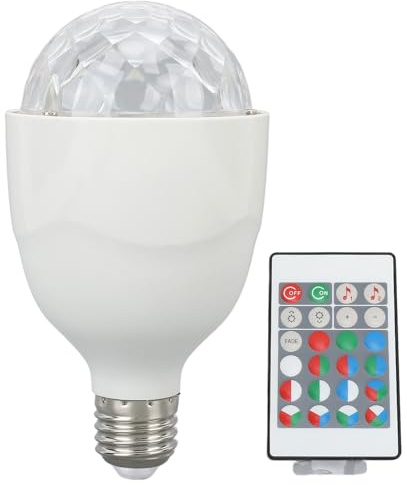 Fafeicy Disco-Ball LED E27 rotierend RGB | Musik-Sync, Fernbedienung, 100-240V, für Party, Hochzeit und Bar