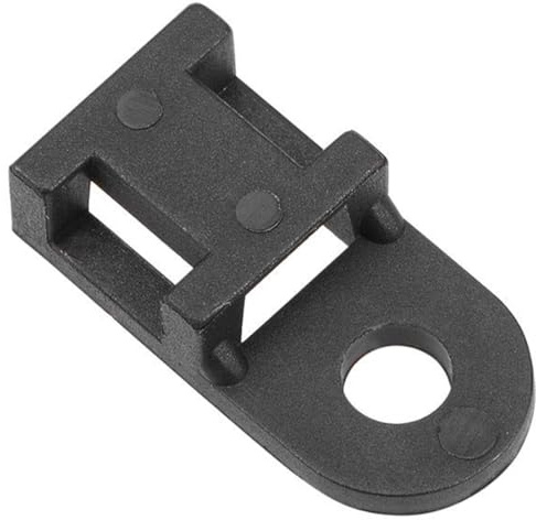 TOP-VIGOR 100Pcs Nylon Cable Tie Mount Base, 19.6mmx9.5mmx5mm Saddle Type Mount Wire Holder, Cable Zip Ties, Adjustable Cable Tie Holder with Screws and Ties for Wire and Cable Tidy, Black