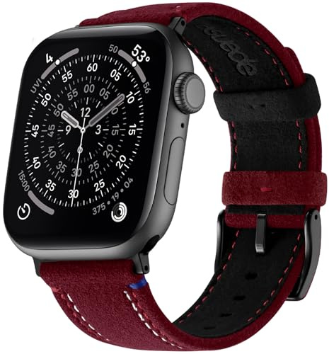 Bandletic Kompatibel mit Apple Watch Armband 49mm 46mm 45mm 44mm | Weiche Kunstwildleder Faser Komfort Sport Loop Armbänder für iWatch Ultra 3/2/1/Series 11 10 9 8 7 SE/SE3 6 5 4 Herren Damen