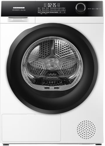 HEINNER HHPD-HMK90IVFC+++ Wärmepumpentrockner 9 kg, Inverter-Motor, 14 Programme, Touchbedienung, Baby Care, Schnellprogramm 30 Min., Feuchtigkeitssensor, Trocknungskorb, Energieklasse C, Weiß