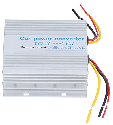 Auto-Stromrichter DC24V-12V, Transformator-Spannungsregler, 15A 180W Gleichstromwandler mit intelligentem Schutz, Gehäuse aus Aluminiumlegierung für GPS-Navigation, Autoradio,