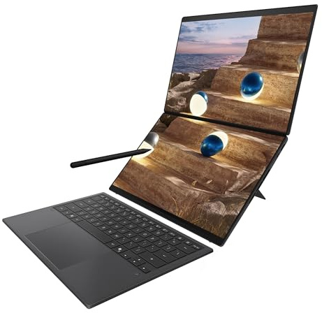 ASUS Zenbook Duo Laptop (2026), Dual 35.6 cm OLED 3K 144Hz Touch Display, Intel Core Ultra X9 388H, Intel Arc Graphics, 32GB RAM, 1TB SSD, Sleeve and Stylus Included, WiFi 7, Windows 11, Moher Gray