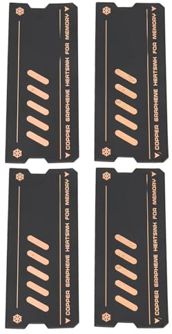 Cuifati Laptop Memory Heatsink 4 Pcs Copper Graphene RAM Cooler Heat Sink for DDR4 DDR5, Thin Thermal Conductive Adhesive Cooling Sticker for Notebook SODIMM