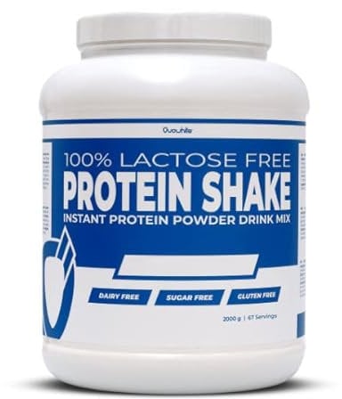 OVOWHITE Protein Shake Proteina Natural 100% sin Lactosa y Libre de Lacteos 2Kg vegetarianos White Chocolate