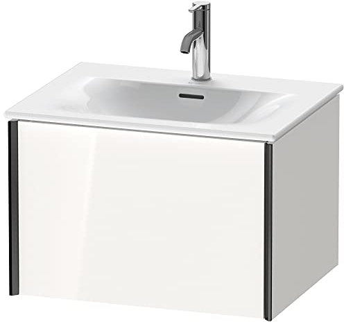 Duravit XViu 4032 Waschtischunterbau wandhängend, 1 Auszug, für Waschtisch Viu 234463, 610x480 mm, Farbe (Front/Korpus): schwarz matt/weiß hgl. - XV40320B285