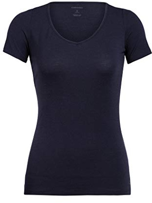 Icebreaker Damen Siren Kurzärmeliges Sweetheart T-Shirt - Sporttop Damen - Merinowolle Unterwäsche - Mitternachtsmarine, XS