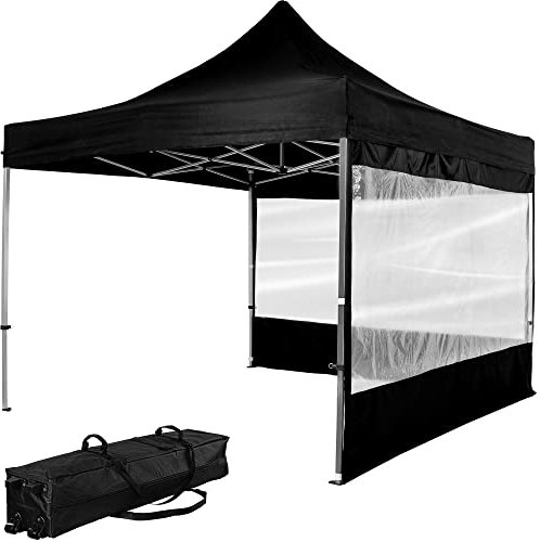 INSTENT Alu-Pavillon 3 x 3 m Pro wasserdicht UV Schutz 50+, anthrazit mit 2 Seitenteilen