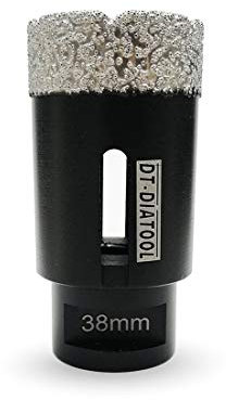DT-DIATOOL Diamond Drill Bit 38mm Hole Saw for Dry Drilling Tile Porcelain Marble Ceramic Granite 75mm Length