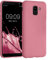 kwmobile Hülle kompatibel mit Samsung Galaxy J6 Hülle - weiches TPU Silikon Case - Cover geeignet für kabelloses Laden - Dark Rose