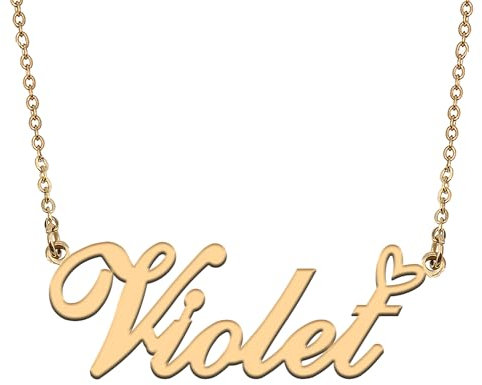 HUAN XUN Personalized Custom Initial Pendant Name Necklaces for Womens in Gold Silver, Metal, No Gemstone