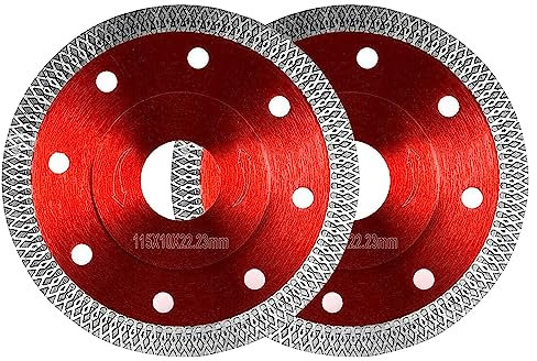 2 Pezzi Disco Diamantato 115 mm Disco per Piastrelle Professionale Sega Circolare Taglio a Secco con Taglio a Umido per Gres Porcellanato, Graniti, Ceramica, Quarzite, Marmo (Rosa- 115mm)