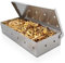 Landree® Räucherbox aus rostfreiem Edelstahl mit 28 Löcher, inkl. Seitenlöcher zur optimalen Rauchverteilung. Mit praktischem Klappdeckel. (befüllt mit Räucherchips)