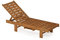 Furinno Tioman Outdoor Hartholz Malo Sonnenliege mit Tablett, Natur