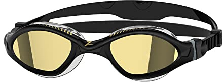 Zoggs Tiger Schwimmbrille für Erwachsene, UV-Schutz, schnell verstellbare Komfortbrillenriemen, beschlagfreie Schwimmbrillengläser, flüssige Haut, Flexibilität und Passform, Titanlinse, Sonnenschutz