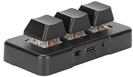 CCYLEZ Tastatur Zum Kopieren und Einfügen, Programmierbare Tastatur mit RGB Hintergrundbeleuchtung, ABS USB 3 Tasten Tastatur, Ergonomisches Design, Plug and Play, für