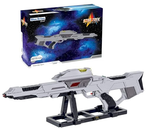 BlueBrixx Star Trek Phaser Rifle Type 3 (TFC) – „Der erste Kontakt“ – 1:1-Maßstab – Bausatz aus 2273 Klemmbausteinen – 100% kompatibel – ORIGINAL-Lizenz, 104580