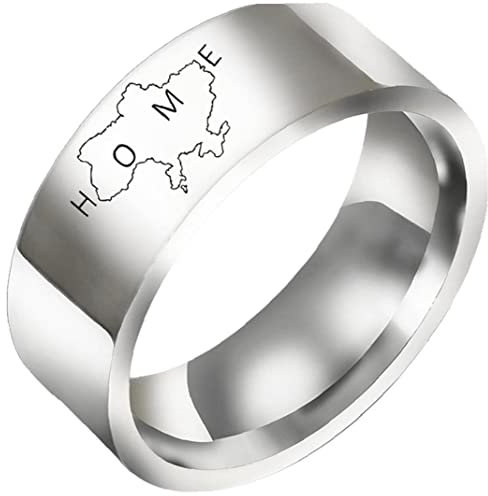 Edelstahlring Ukrainischer Kartenmuster Ring Einfacher Fingerring Vintage Gothic Rings Für Frau Mann