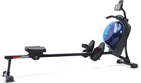 Sunny Health & Fitness Hydro + Dual Resistance Intelligentes magnetisches Wasserrudergerät in Blau – SF-RW522017BLU