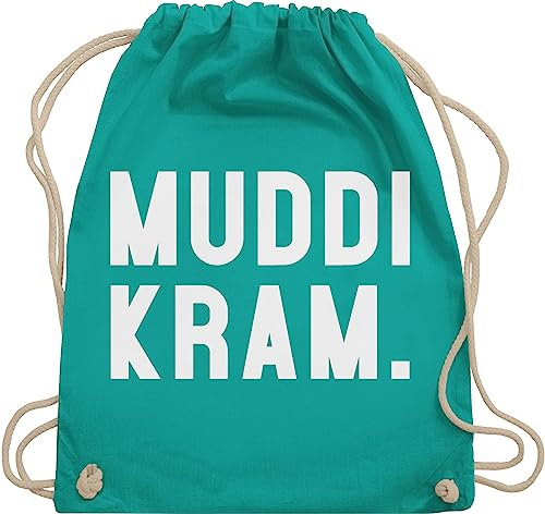 Turnbeutel Rucksack - Mama - Taschen - Muddi Kram - Unisize - Türkis - muttertagsgeschenk stoffrucksack mommy mutter mum stoffbeutel mothers day gift muttertagsgeschenke mom mutti juterucksack
