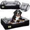 EDANTI Hundebett Hundekissen Katzenbett Tierbett Hundesofa Wasserdicht Grau/Schwarz für große mittelgroße & kleine Hunde (130x105, Grau)