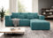 Moderno Ecksofa mit Schlaffunktion und Bettkasten Stripes - Sofa mit 3 Sitzer und Robuste überzug - Schlafcouch L-Form - Modern Couch Cord - 255x73x161 cm - Rechts Türkis