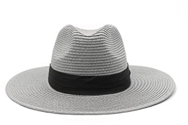 Zylioo XXL Panama Chapeau pour Homme Grand Chapeau de Soleil en Paille avec Large Bord surdimensionné Chapeau de Paille