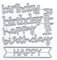 DzIxY Words Happy Birthday Metall-Stanzformen für Kartenherstellung, Prägepapier, Stanzformen, Album, Scrapbooking, Vorlagen, Schablonen, Aufbewahrungstaschen
