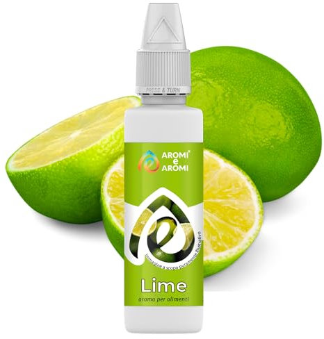 AROMI E AROMI | Aroma Lime - Aroma Alimentare in Gocce per Dolci, Bevande e Yogurt | Prodotto Vegano e Zero Calorie | Prodotto Italiano (30ml)