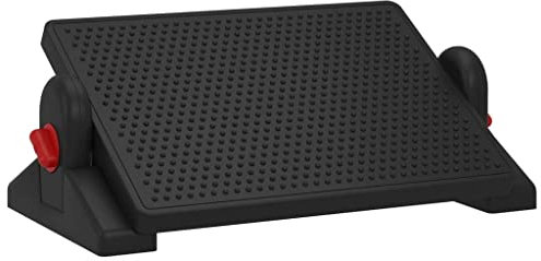 vidaXL Fußstütze Fußhocker Fußablage Fußbank Ergonomisch Höhenverstellbar Fußauflage mit Massagefläche für Büro Schwarz 50x30,5x17cm