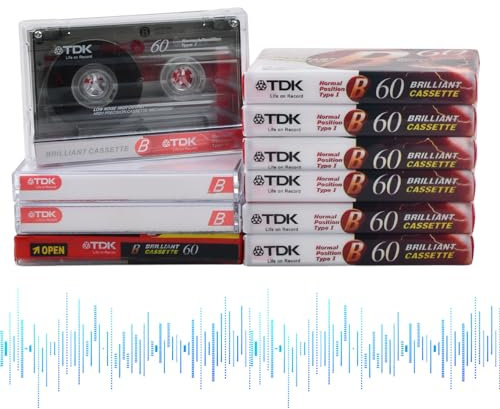 Natuce Confezione da 10 cassette audio,60 Minuti Musicassette Vergini,Nastri per Cassette Audio Vuote per Cassette,Basso Rumore Cassette Audio,per Conferenze,Seminari,Registrazione quotidiana