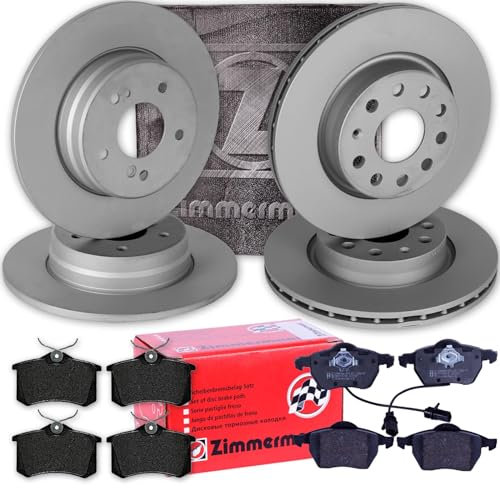 ZIMMERMANN Bremsscheiben + Beläge vorne + hinten für A4 8E B6 B7 EXEO