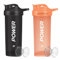 ACUNA POWER Shaker Bottle For Protein Powder 700 ml (Pack Of 2) | BPA Free Leakproof Screw On Lid Secure Drink Flip Cap, Sports Gym Supplement Protein Shake Bottle (Metallic Black - Tangy Orange)
