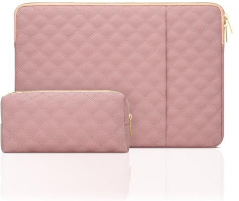 jooeer 13 Pulgadas Funda Ordenador Portatil para 13 MacBook Air/Pro M2 M1 13,3 Chromebook Notebook, Bolsa PC Impermeable Protector Acolchada Blanda con Bolsa Accesorios, Rosado