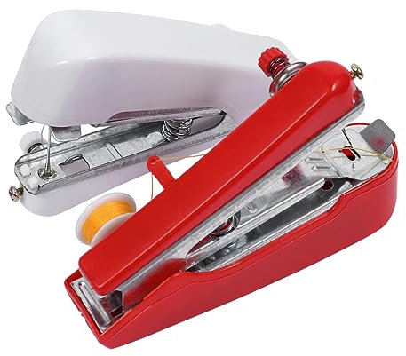 Operitacx 2stücke Teiliges Handheld Nähmaschine Mini Manuelle Nähmaschine Für Notfälle Und Kleidung Kompakt Und Leicht Für Zuhause Und Reisen