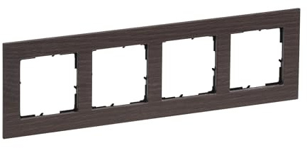 LEGRAND, SEANO Natura 4-fach Rahmen aus Echtmaterial, nachhaltige Produktion und Verpackung, Designausführung: Eiche dunkelbraun, 766134