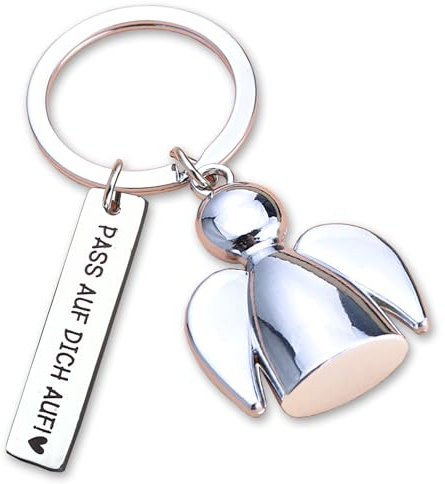 ENYACOS Schutzengel Schlüsselanhänger,Auto Motorrad Fahrrad Schlüsselanhänger personalisiert,Glücksbringer,kleine geschenke für frauen,beste freundin geschenke (A)