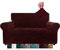 CHELZEN Housse de canapé en Velours 2 sièges épais Housses de canapé Extensibles pour Chiens Animaux de Compagnie (2 Places, Rouge vin)