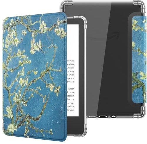 MoKo Funda para 6 Kindle (11ª Generación 2022), Cubierta Ultra Delgada Estuche Carcasa TPU Transparente Flexible Trasera Auto Activación/Reposo de Kindle 2022 11ª Generación, Bloom de Albaricoque
