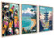 ag.art deco Asien Travel Poster Set | 3 x 30x40cm mit holz Rahmen | Bangkok Sri Lanka Japan Vintage Illustration Wandbild für Badezimmer Wohnzimmer | ohne Rahmen
