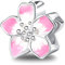 Feitery Compatibile con charm, braccialetto Pandora con fiori di ciliegio, ciondolo a forma di cuore con animali marini, Argento sterling