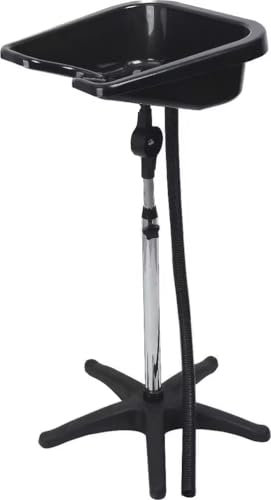 Sanqiao Lavabo de coiffeur mobile - Hauteur réglable - Noir