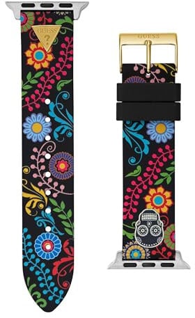GUESS Correa de reloj inteligente para mujer compatible con Apple Watch (38 mm - 40 mm), negro, talla única, Moderno
