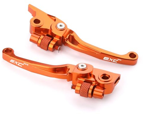 Super Vici Motorrad Bremshebel und Kupplungshebel Kompatibel mit 150 ECX TPI 2020-2023 | 250 EXC/TPI 300 EXC/TPI 2014-2023 | 450/500 EXC 2014-2016 Zubehör (exc tpi-Orange)