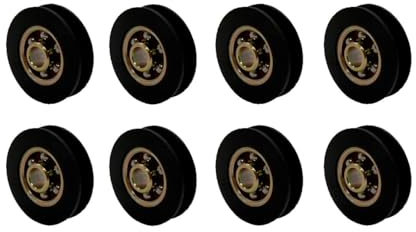 MSGsl - Juego de 4 Ruedas con Rodamiento de 24 mm para Mosquitera Corredera | Solución Completa para Ventanas Estándar (4, Uds.)
